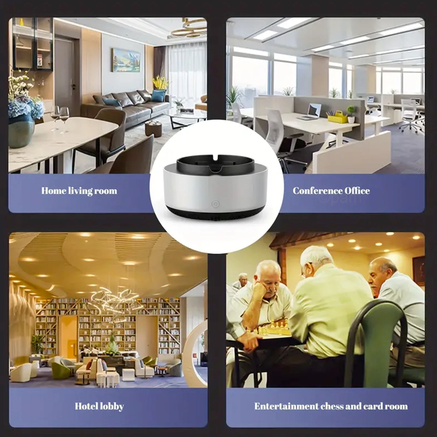 2-in-1 Intelligent Smoke-free Ashtray, Instantly Eliminates The Smell Of Second-hand Smoke, Does Not Include Batteries,