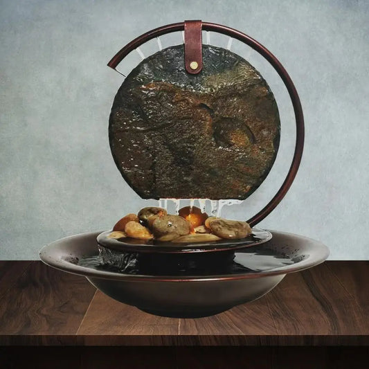 Tabletop Waterfall Moon Fountain, Soothing Rain Sound, Relaxing Meditation Fountain