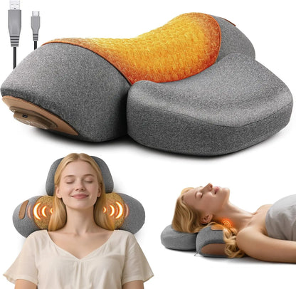 Heat, Vibration & Airbag Traction Neck Massager Pillow