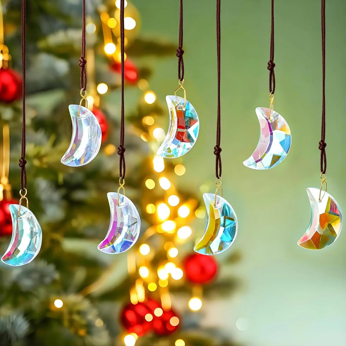 Crystal Suncatcher Prisms for Windows, Rainbow Maker with Color Glass