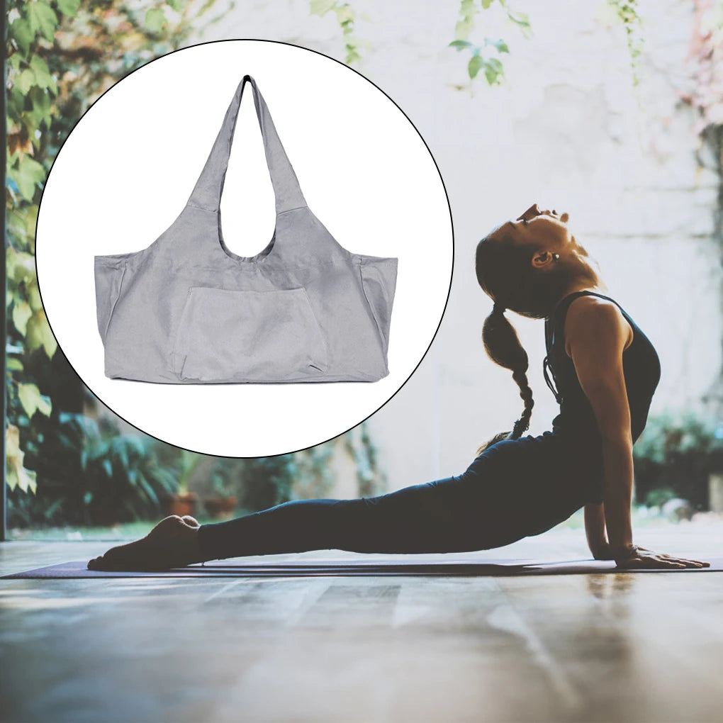 Canvas Yoga Mat Bag Storage Pouch Sports Tote Training Shoes Pocket