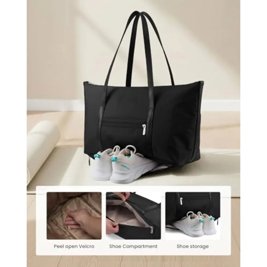 LOVEVOOK Gym Bag for Women, Small Sport Duffle with Shoe Compartment, Weekender Travel Tote for Work Yoga Workout