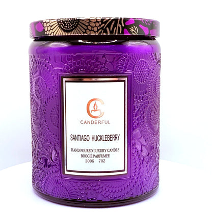 Embossed Glass Clean Burn Soy Wax Aromatherapy Candle