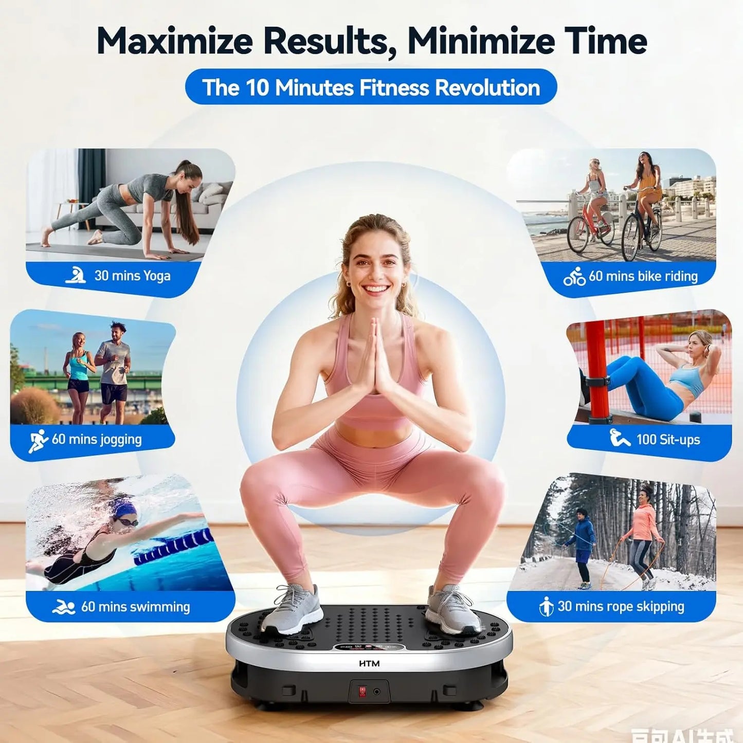 Vibration Plate Exercise Machine 120 Speed Levels 9 Preset Programs