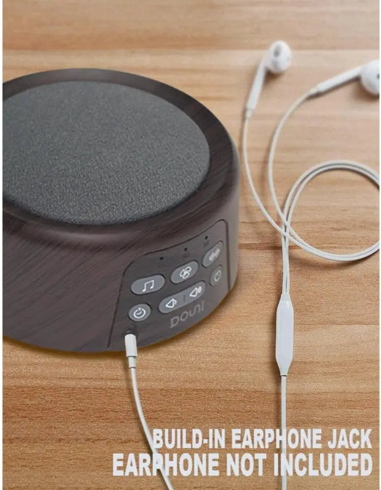 Brown Wood Grain White Noise Machine with 27 Soothing Sounds, Timer & Memory