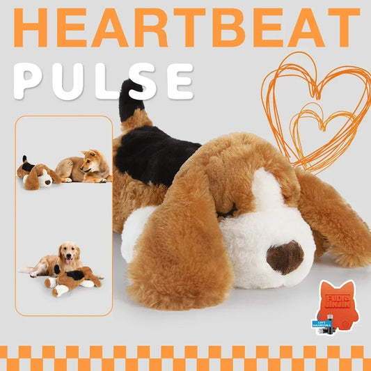 Soft Plush Puppy Toys with Heartbeat Dog Calming Aid Pet Separation Stress Relief Sleep Partner Behavior Support Toy for Dogs