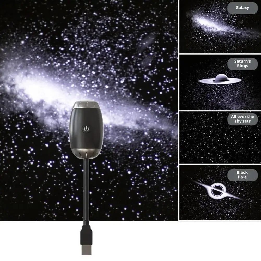 Cool White Dimmable Night Sky Projection Lamp Showing Galaxy Stars