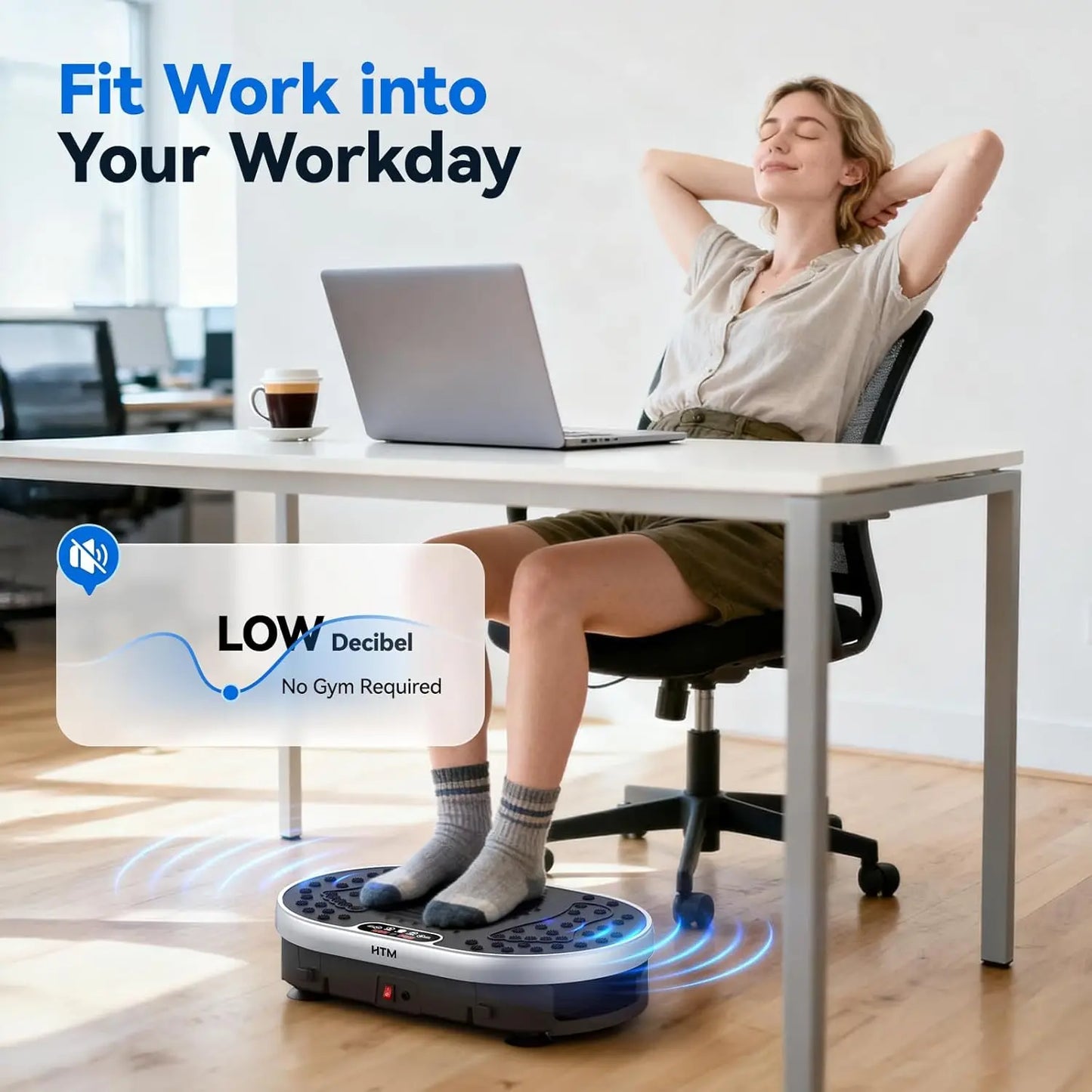 Vibration Plate Exercise Machine 120 Speed Levels 9 Preset Programs