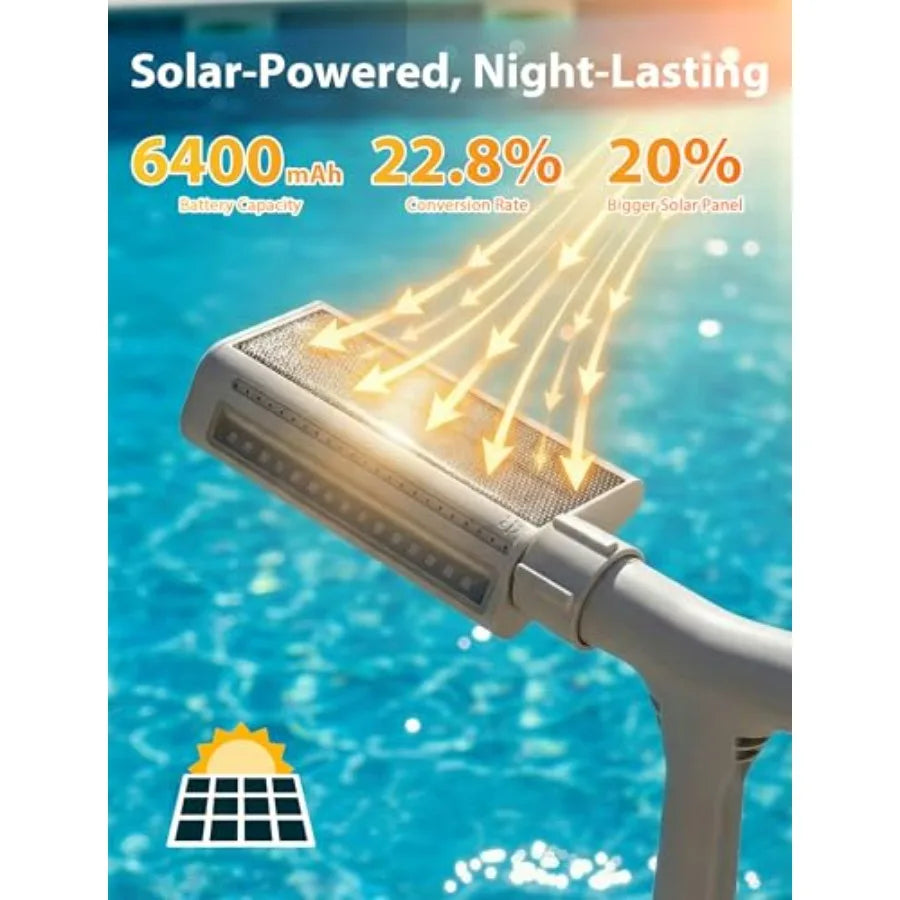 Auto Light-Sensing Pool Sprinkler Fountain: Solar Pool Fountain w 7-Color 4-Mode LED Lights