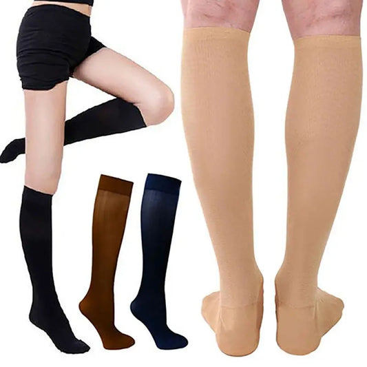 Unisex Compression Socks Varicose Vein Pressure Knee-High Leg Support