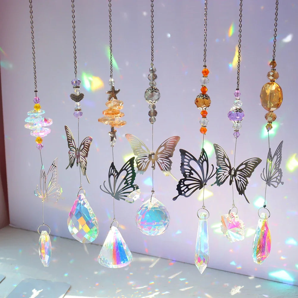 Crystal Wind Chime Star Moon Sun Catchers