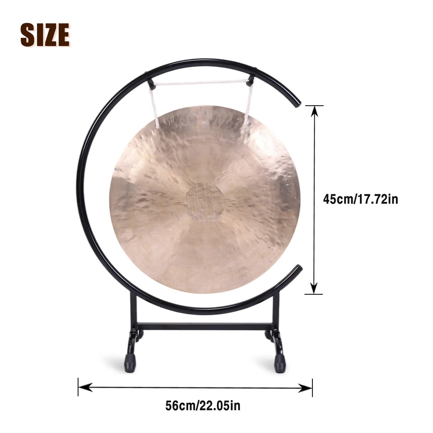 Chinese Copper Gongs on High C Stand with Mallet for Celebration, Yoga Meditation