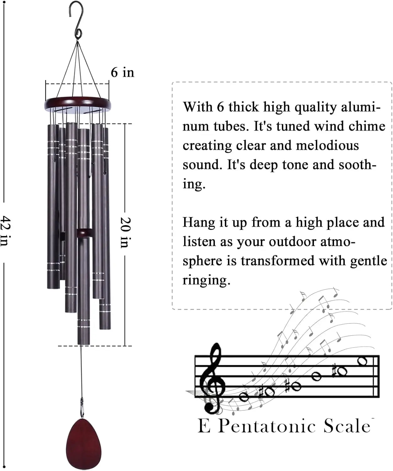 Deep Tone Memorial Wind Chime for Loved Ones, Sympathy Gift for Garden and Patio Decor