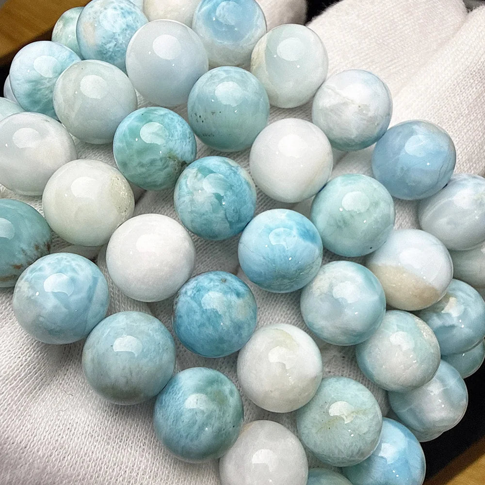 Rare Dominica Larimar Decompression Tranquility Beads