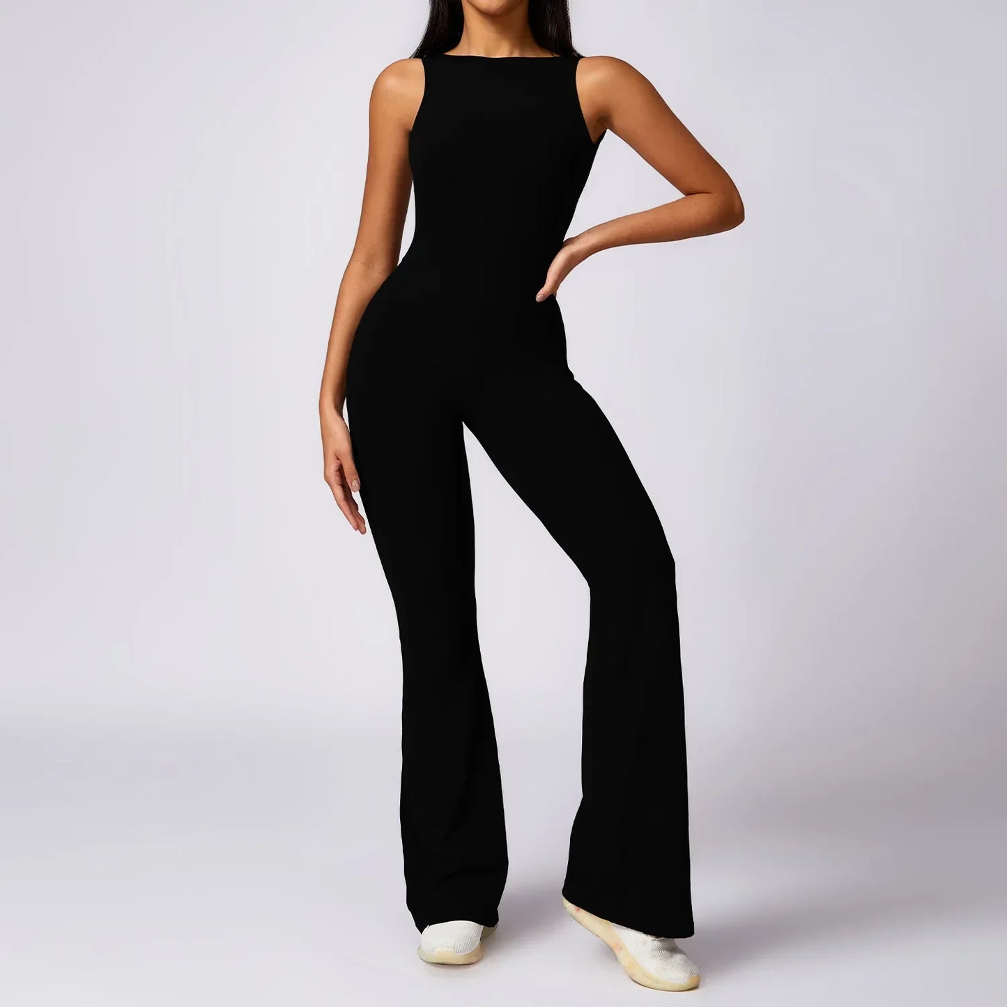 Women's Solid Seamless Push Up One Piece Fitness Training Yoga Jumpsuit