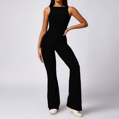 Women's Solid Seamless Push Up One Piece Fitness Training Yoga Jumpsuit