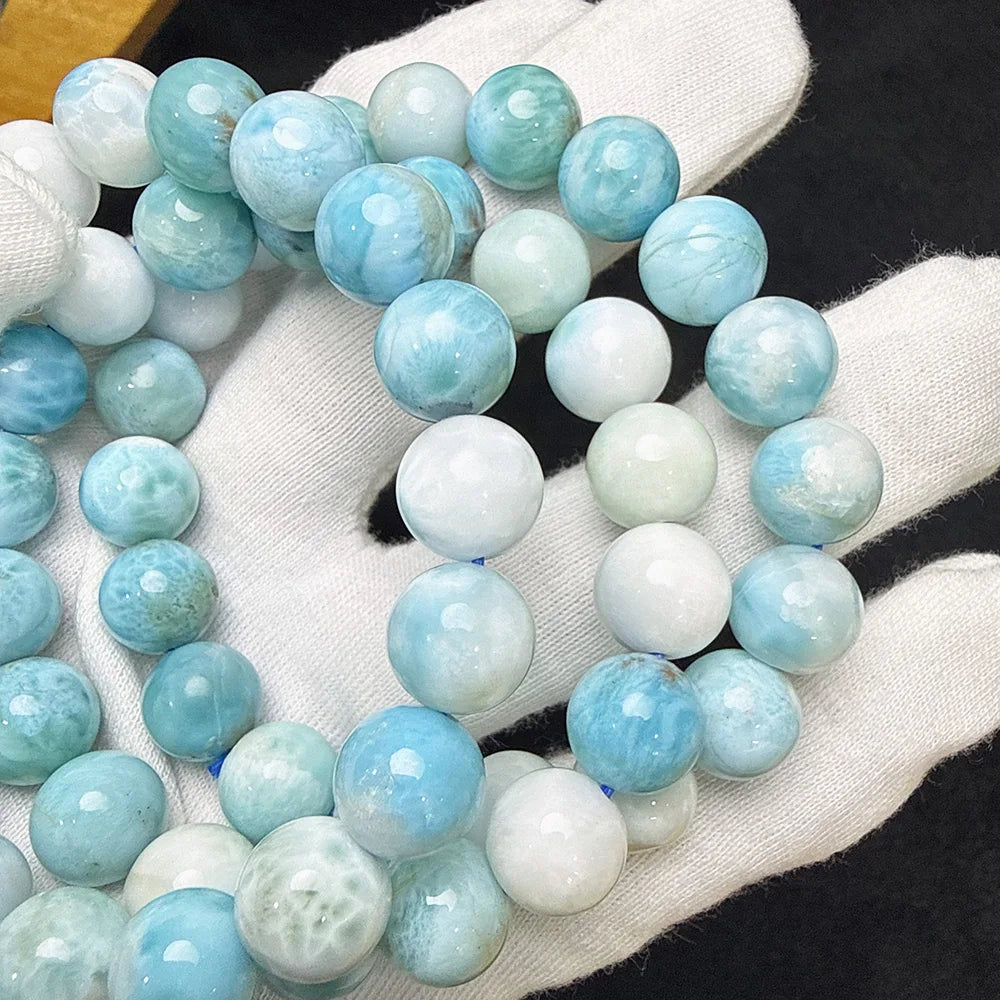 Rare Dominica Larimar Decompression Tranquility Beads