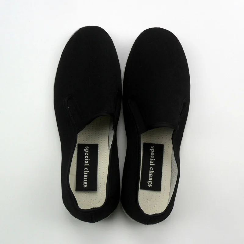Vintage Chinese Kung Fu Black Cotton Shoes: Wing Chun Tai Chi Slipper