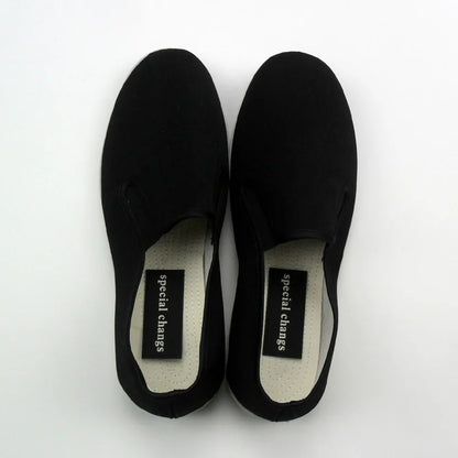 Vintage Chinese Kung Fu Black Cotton Shoes: Wing Chun Tai Chi Slipper