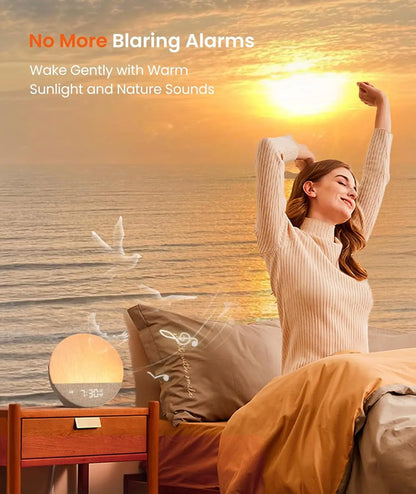 Sunrise Alarm Clock with Soothing Sounds, Dimmable Night Light, Customizable Sleep Routines