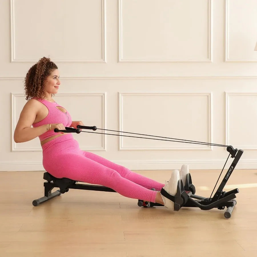 Adjustable AB Rowing Machine for Stomach Workout Foldable with 3 Heights