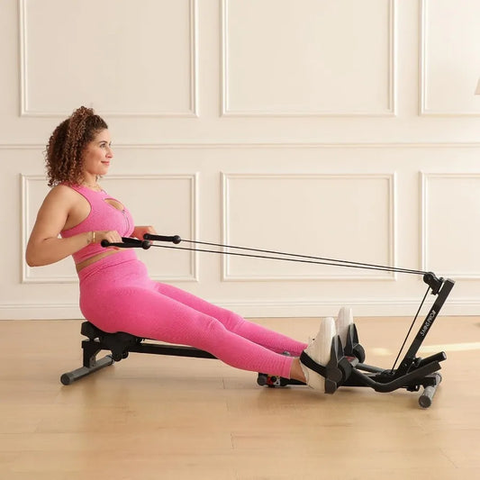 Adjustable AB Rowing Machine for Stomach Workout Foldable with 3 Heights