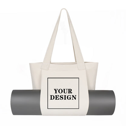 Custom Logo Big Canvas Yoga Mat Bag Multifunctional Gym Shopping Beach Travel Handbags