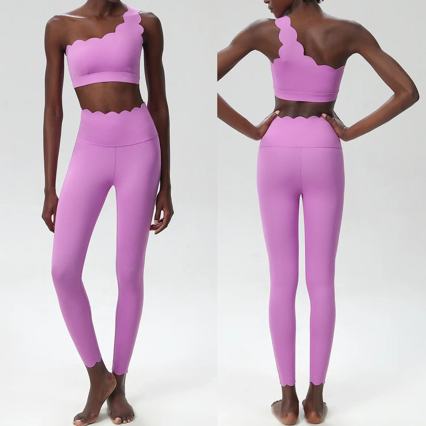 Two Piece Yoga Fitness Workout Set: Stretchy Breathable Quick-Dry