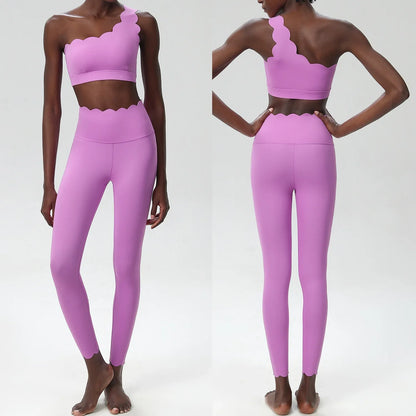 Two Piece Yoga Fitness Workout Set: Stretchy Breathable Quick-Dry