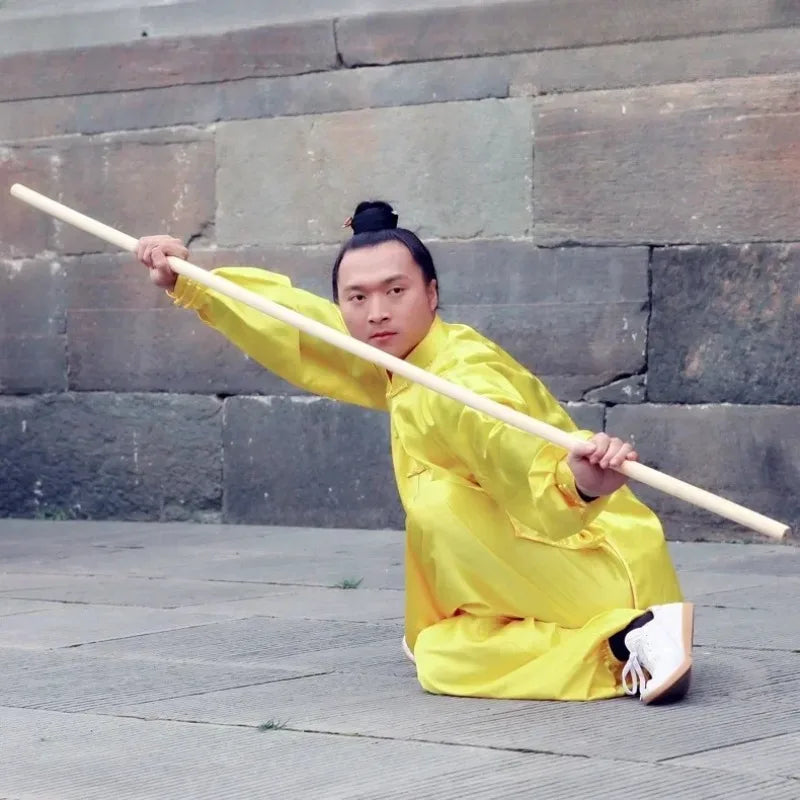 White Wax Martial Arts Tai Chi Solid Wooden Stick