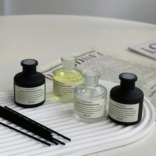 50ml Aromatherapy Essential Oil Freesia Jasmine Fragrance Oil with Flameless Reed Diffuser Sticks