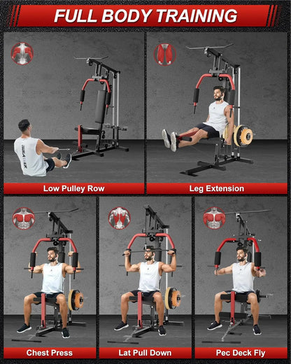 Home Gym Workout Equipment for Strength Training, Full Body, Chest Press, LAT Pull down, Leg Extension & Cable System