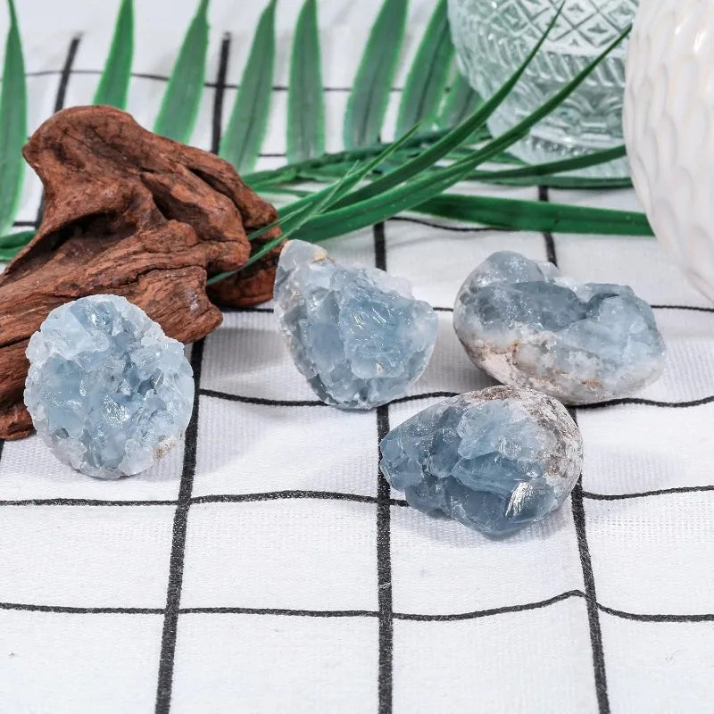 Large Natural Rough Mineral Sky Blue Geode Celestite Crystal Cluster For Healing