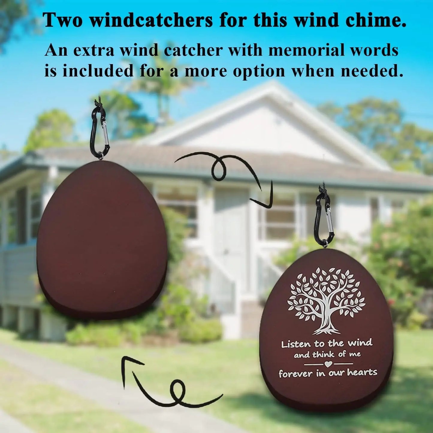 Deep Tone Memorial Wind Chime for Loved Ones, Sympathy Gift for Garden and Patio Decor