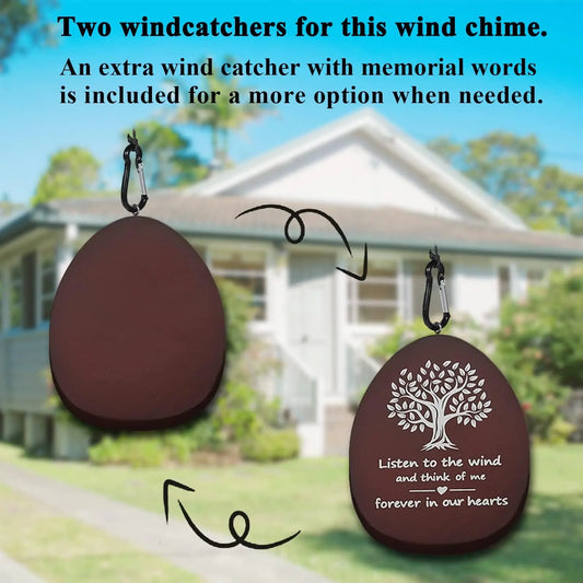 Deep Tone Memorial Wind Chime for Loved Ones, Sympathy Gift for Garden and Patio Decor