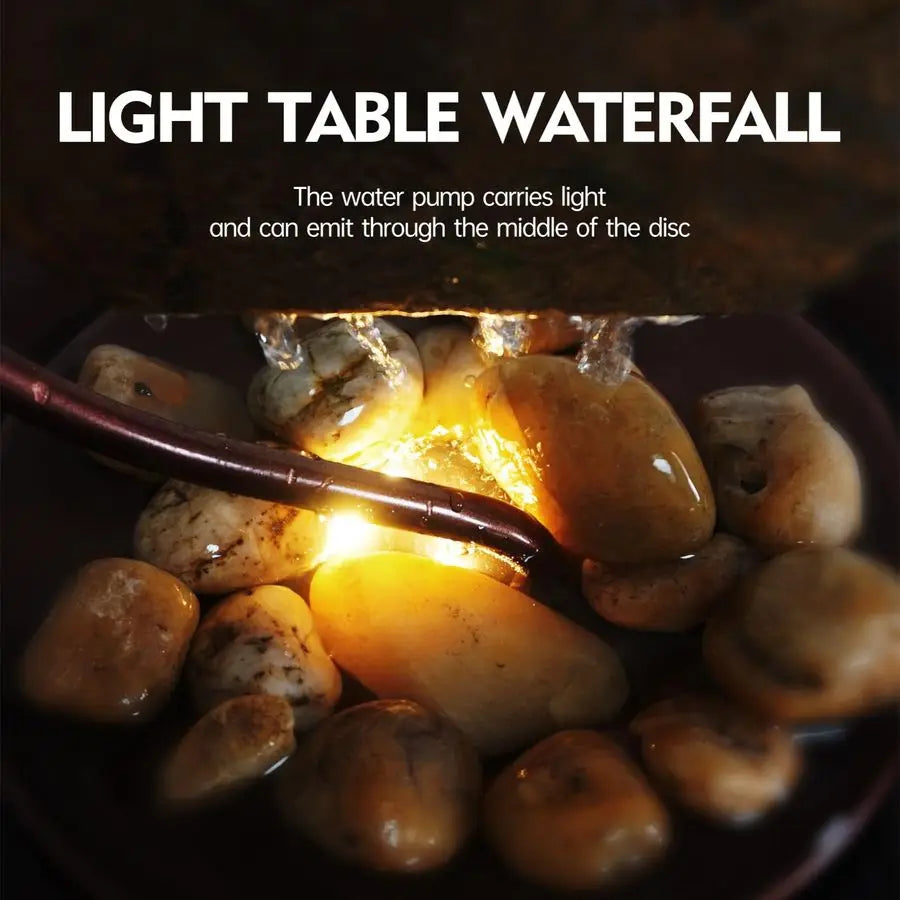 Tabletop Waterfall Moon Fountain, Soothing Rain Sound, Relaxing Meditation Fountain