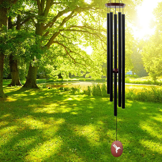 Large Outdoor Wind Chimes with Deep Tone, 5 Tuned Aluminum Tubes, S Hook