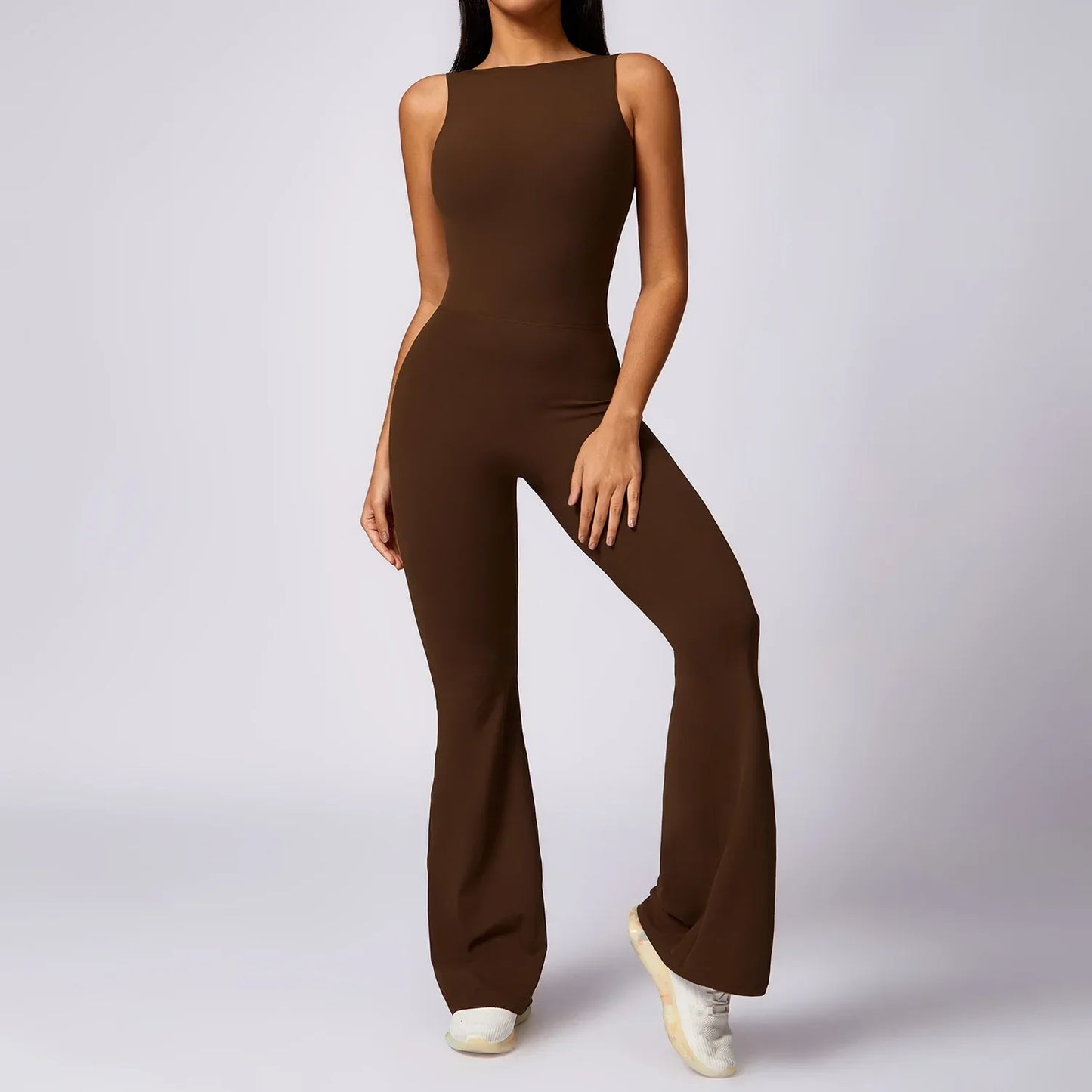 Women's Solid Seamless Push Up One Piece Fitness Training Yoga Jumpsuit