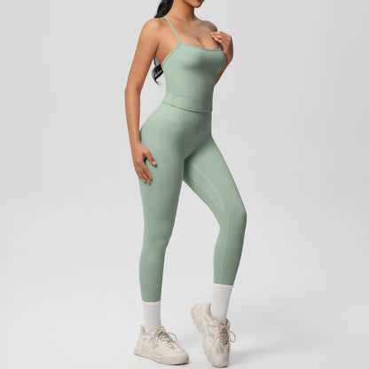 Halter Yoga Tummy Control Slimming Gym Suit