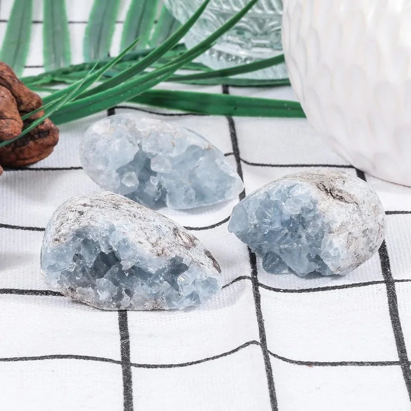 Large Natural Rough Mineral Sky Blue Geode Celestite Crystal Cluster For Healing