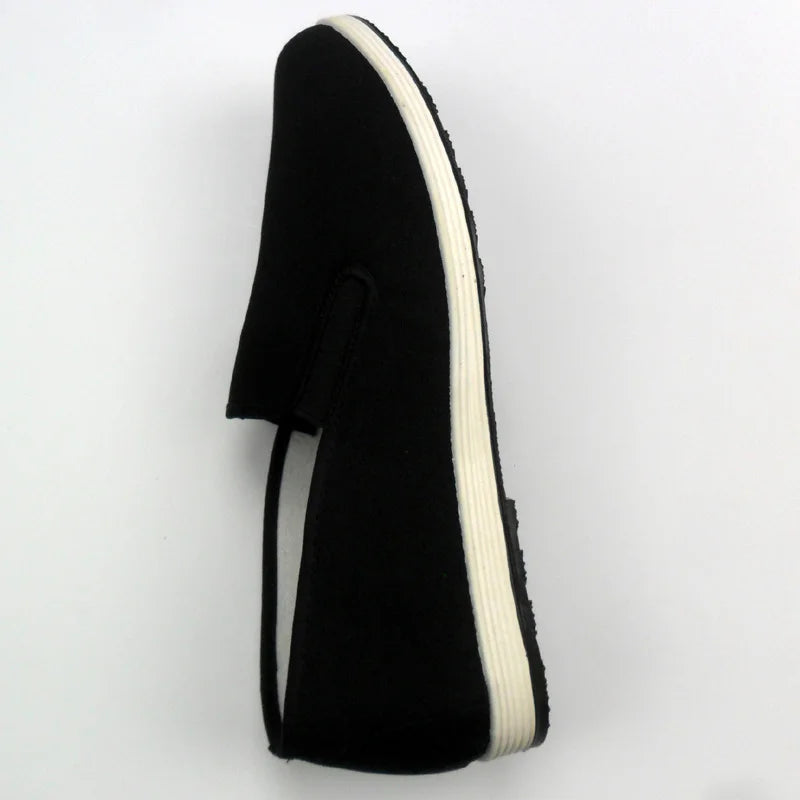 Vintage Chinese Kung Fu Black Cotton Shoes: Wing Chun Tai Chi Slipper