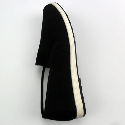 Vintage Chinese Kung Fu Black Cotton Shoes: Wing Chun Tai Chi Slipper