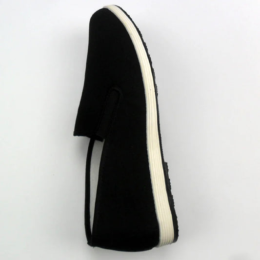 Vintage Chinese Kung Fu Black Cotton Shoes: Wing Chun Tai Chi Slipper