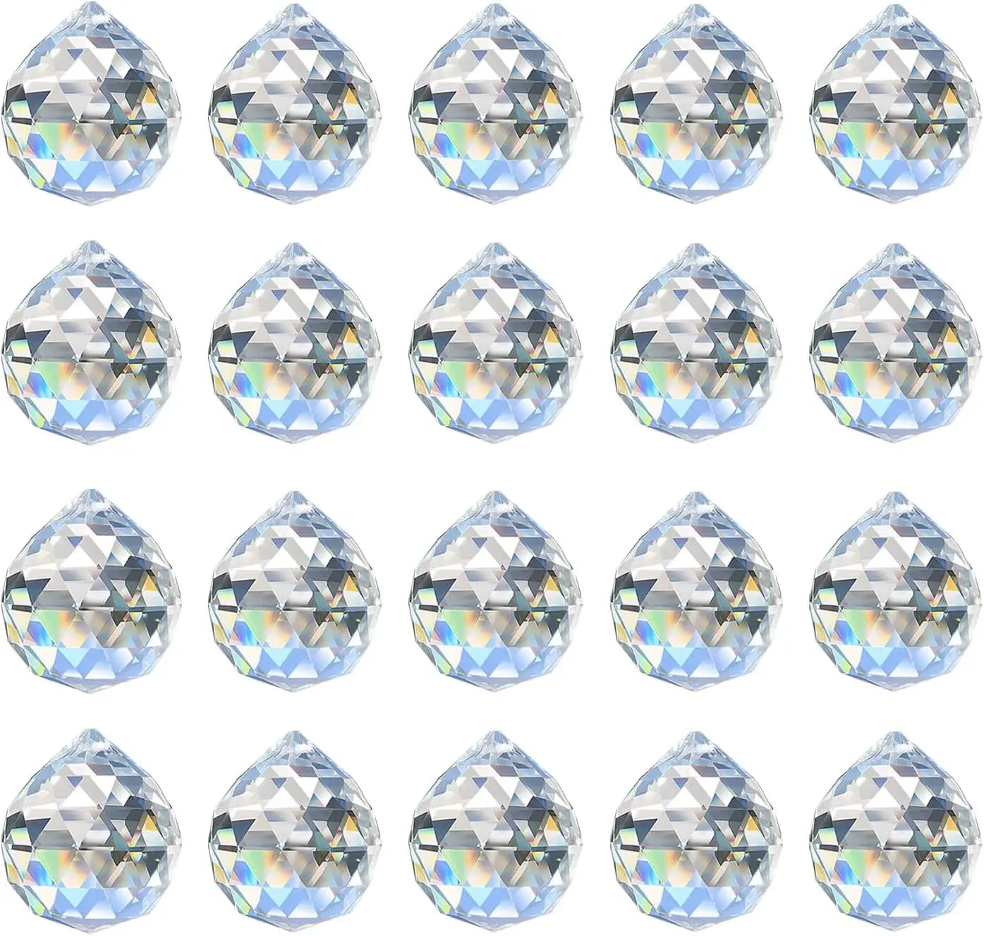 20pcs Crystal Sun Catcher Prisms, Rainbow Maker with Glass Beads