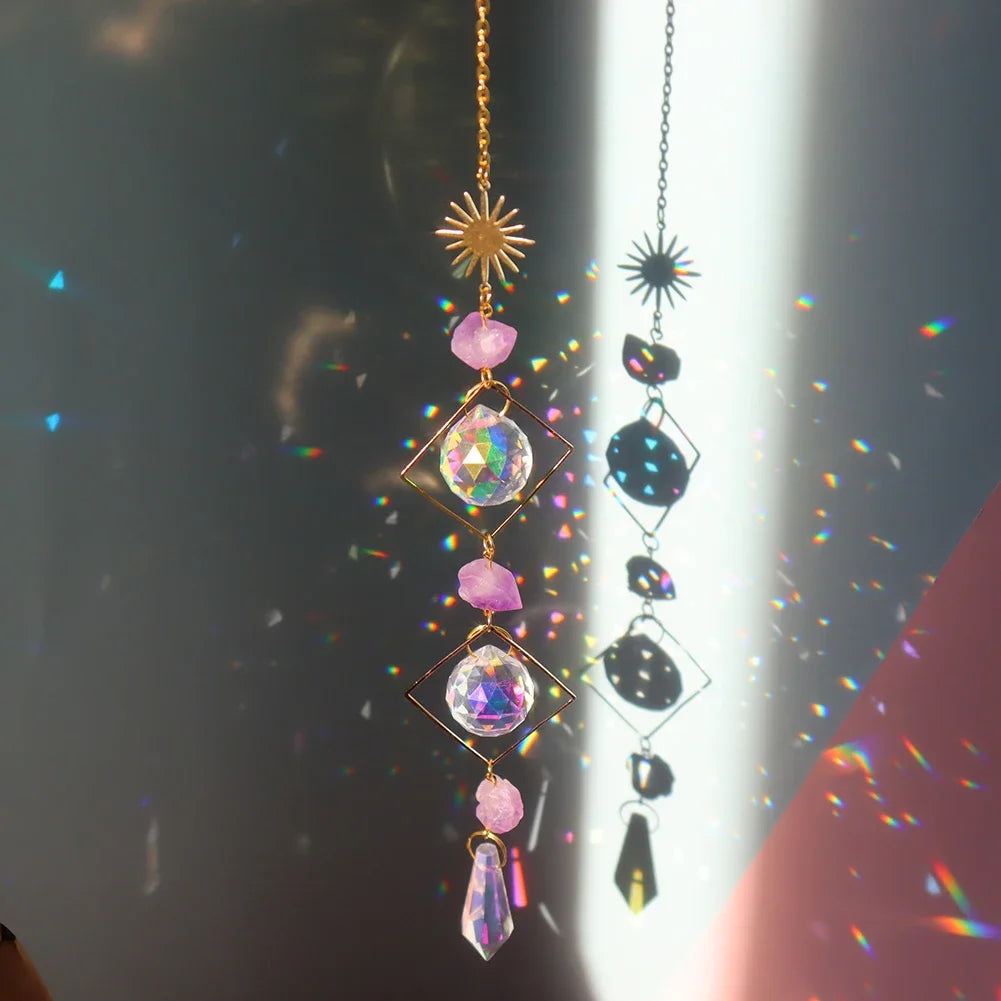 Crystal Wind Chime Star Moon Sun Catchers