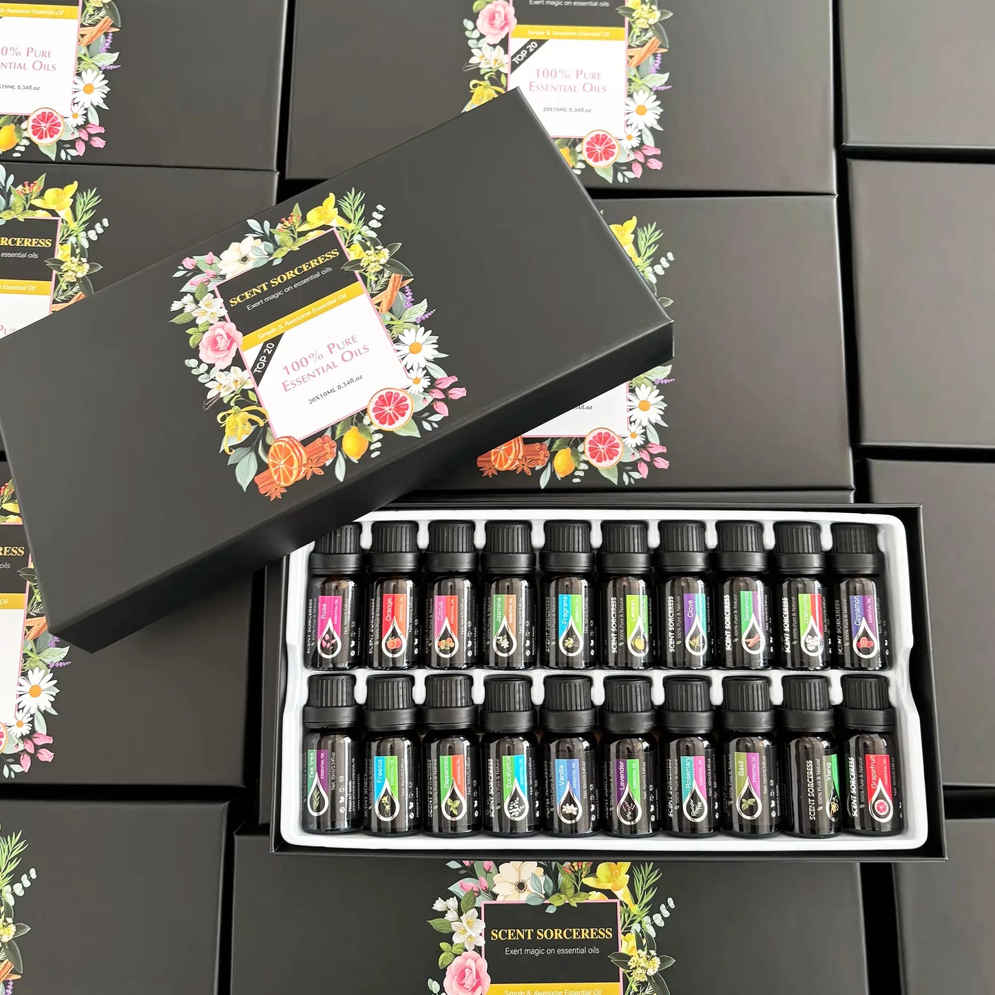 20pcs Essential Oil Set Lavender Eucalyptus Sweet Orange Lemon Massage Spa Aromatherapy Fragrance Oil