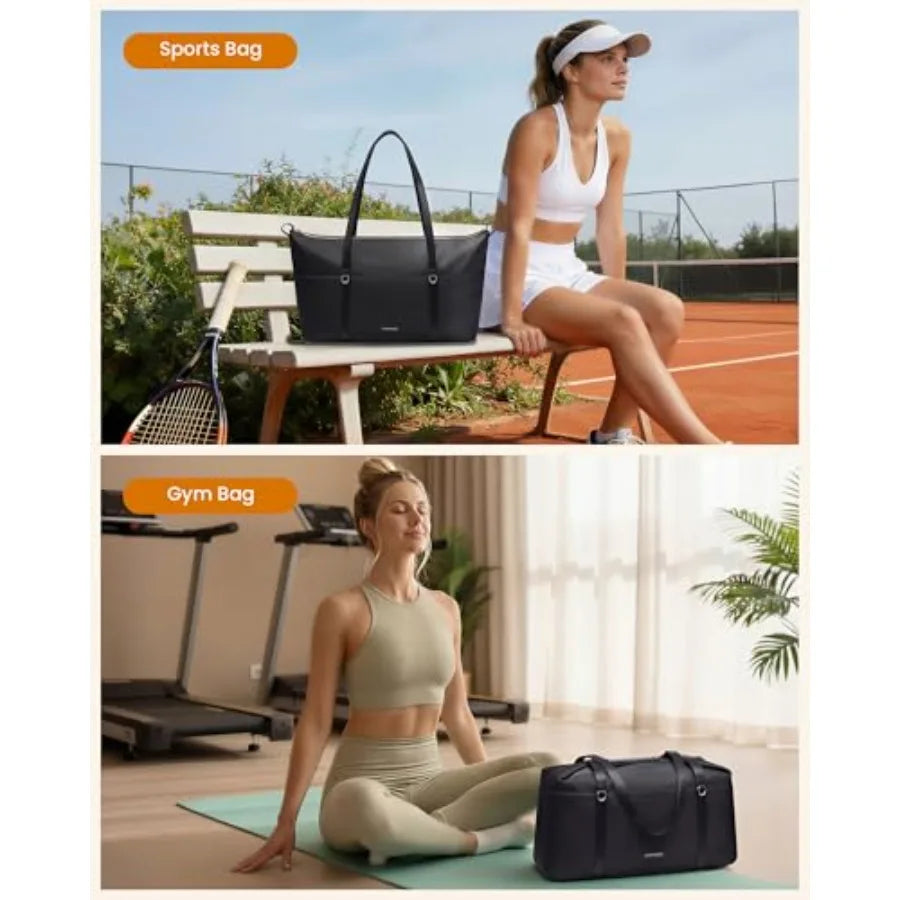 LOVEVOOK Gym Bag for Women, Small Sport Duffle with Shoe Compartment, Weekender Travel Tote for Work Yoga Workout