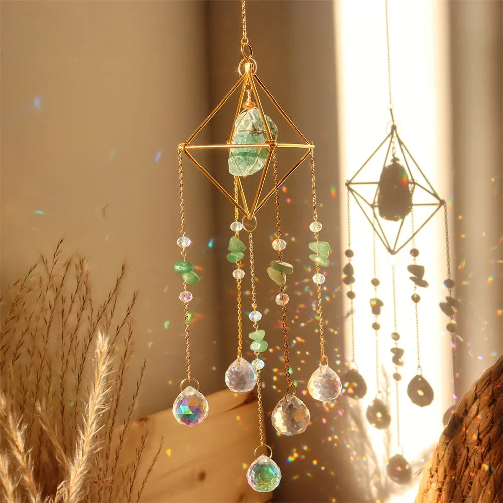 Crystal Wind Chime Star Moon Sun Catchers