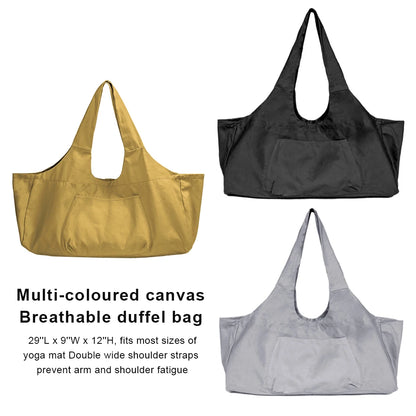 Canvas Yoga Mat Bag Storage Pouch Sports Tote Training Shoes Pocket