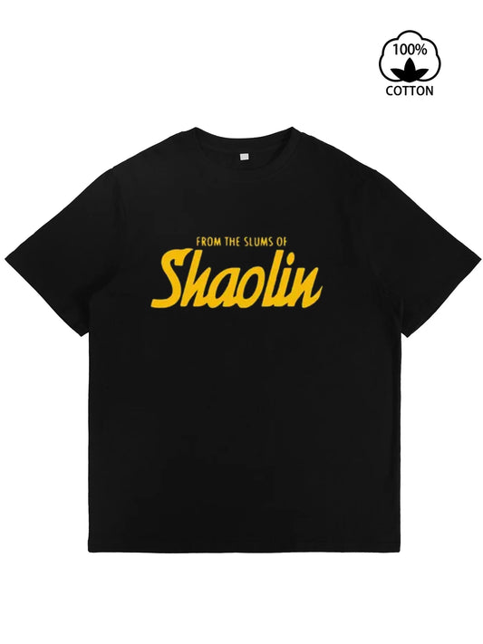 Shaolin Martial Arts T-Shirt - 100% Cotton Oversized, "FROM THE SLUMS OF Shaolin" Kung Fu Tee